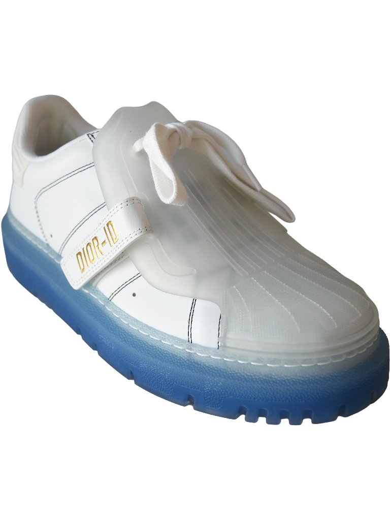 Dior Dior-Id Transparent Deep Blue Rubber Sole Sneakers White